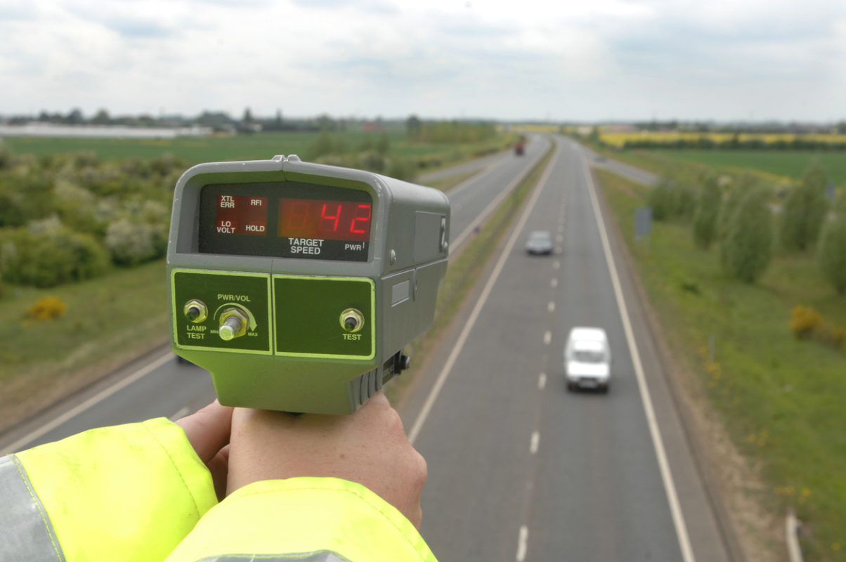 What happens if a radar speed gun records you speeding? 